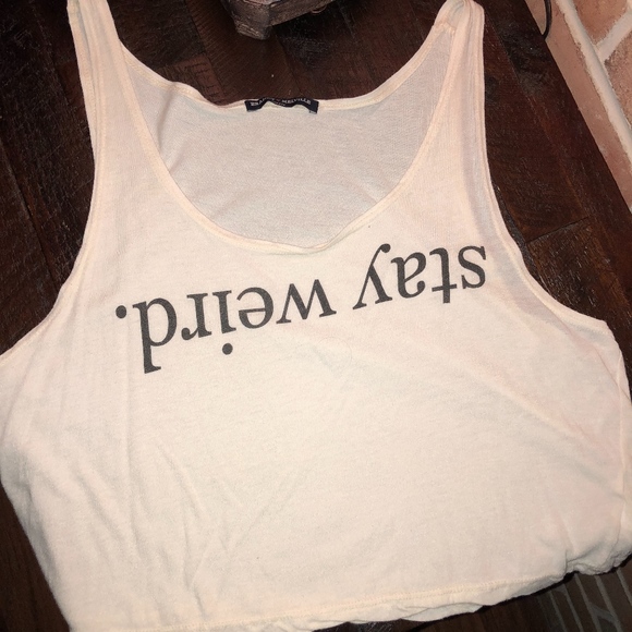 Brandy Melville Tops - Brandy Melville Stay Weird Tank Top